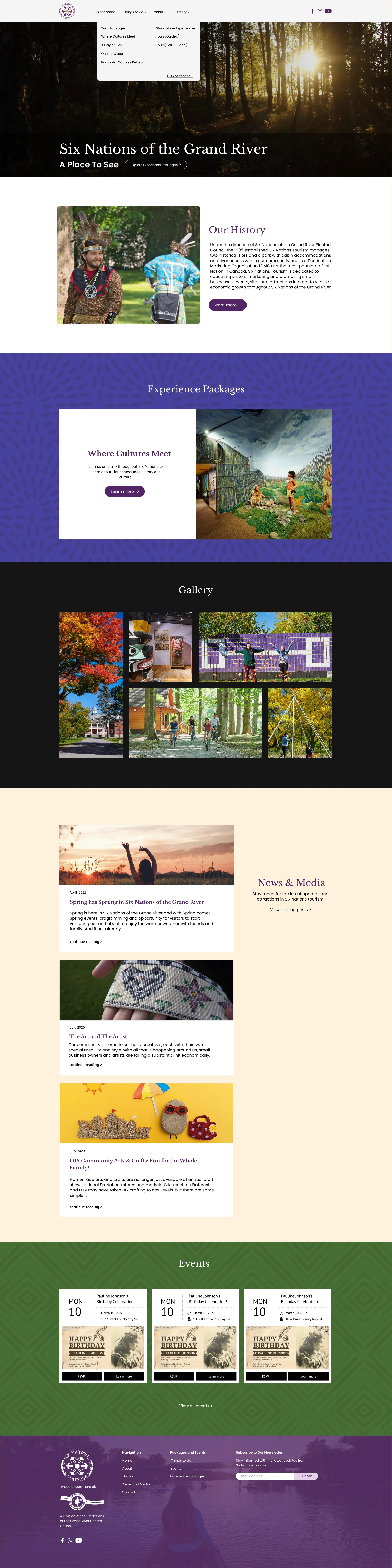 Six Nations Tourism website design