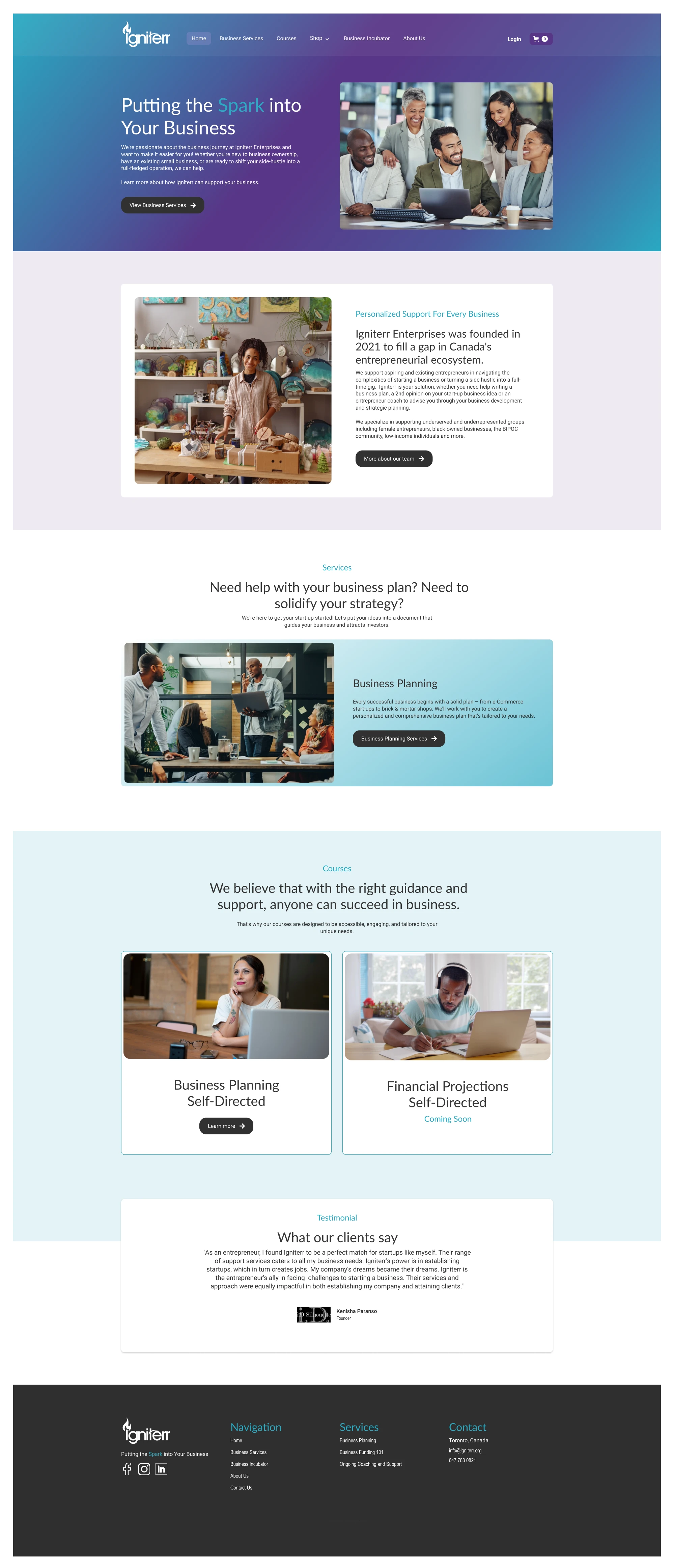 Igniterr Enterprises website design