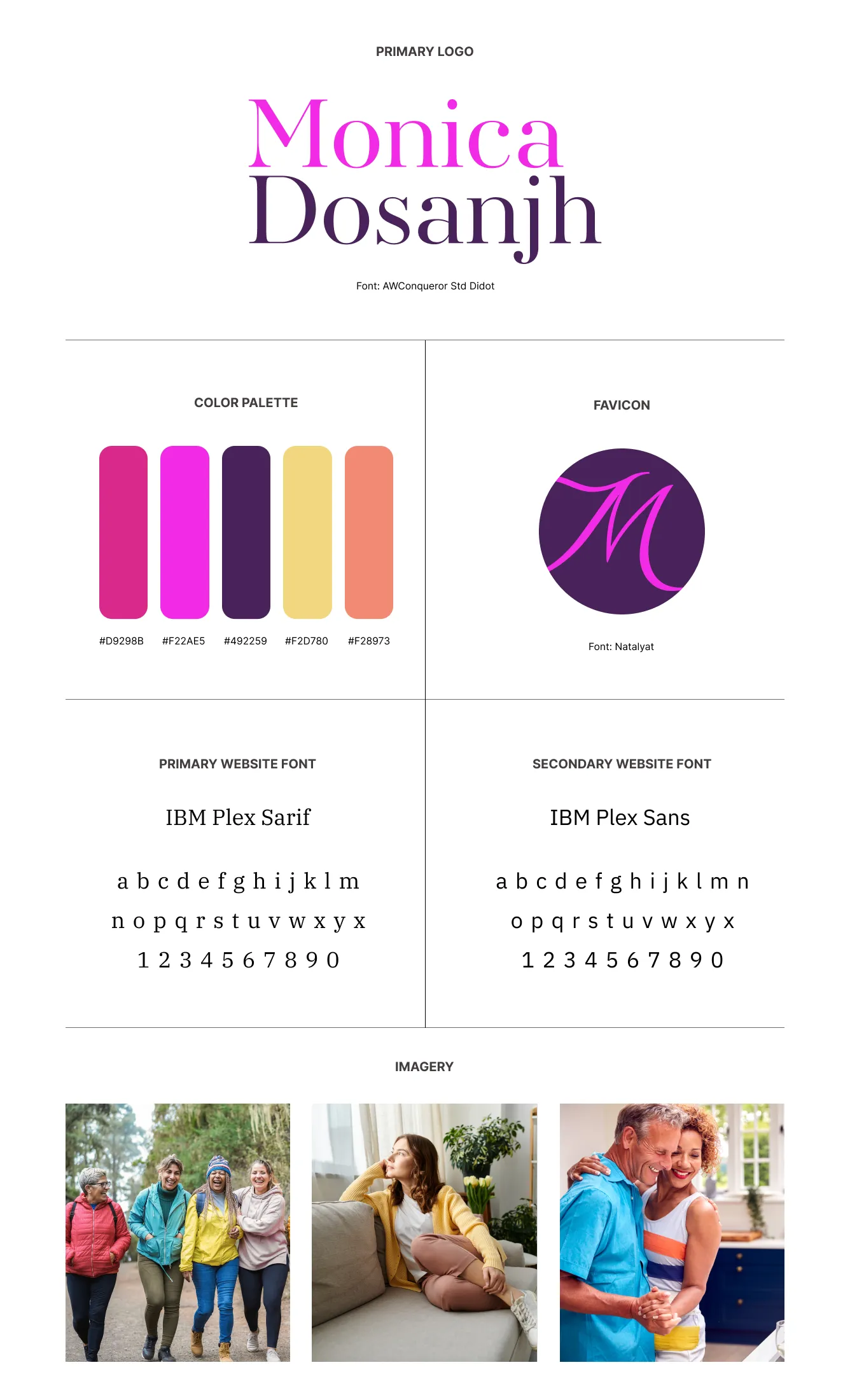 Monica Dosanjh branding mood board