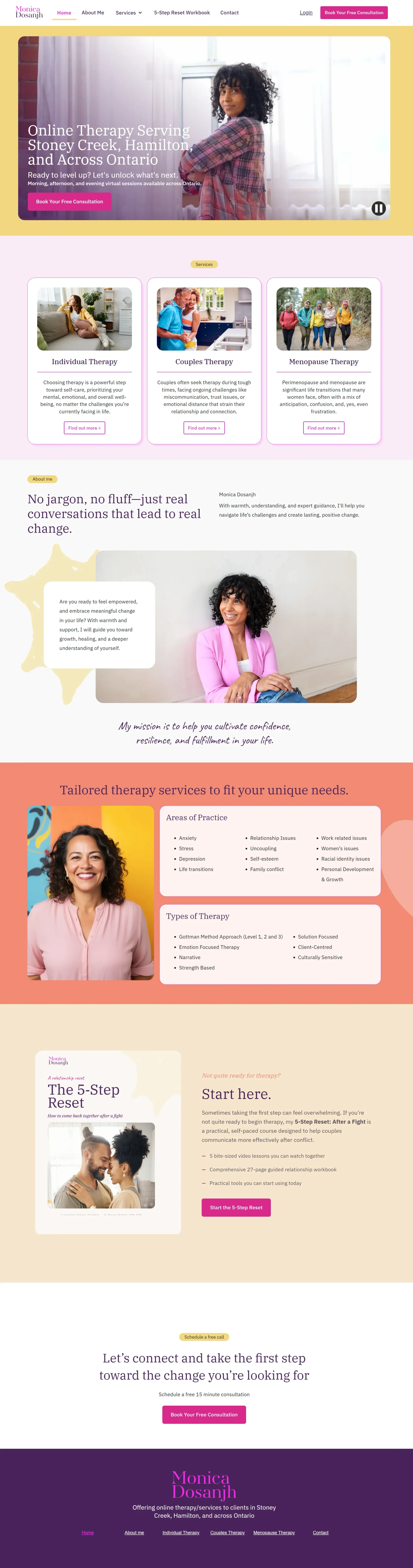 Monica Dosanjh website design